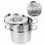 Steamer Stainless Steel for health steam cooking 2 parts - cook in pot and steam on top