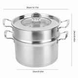 Steamer Stainless Steel for health steam cooking 2 parts - cook in pot and steam on top