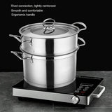 Steamer Stainless Steel for health steam cooking 2 parts - cook in pot and steam on top