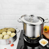 Steamer Stainless Steel for health steam cooking 2 parts - cook in pot and steam on top