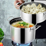 Steamer Stainless Steel for health steam cooking 2 parts - cook in pot and steam on top