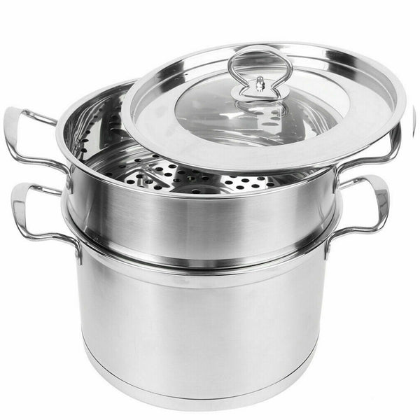 Steamer Stainless Steel for health steam cooking 2 parts - cook in pot and steam on top