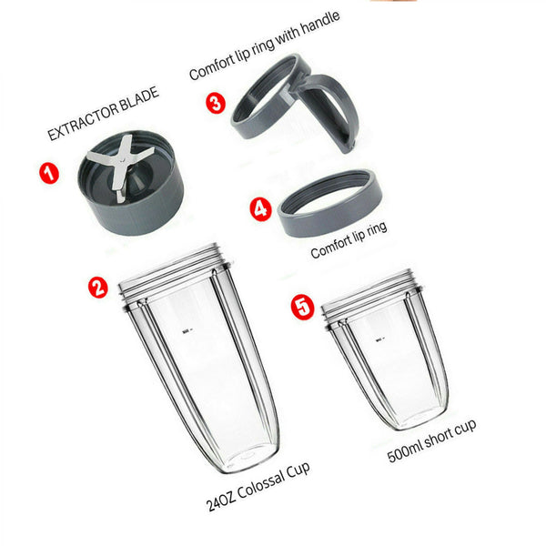 Blade Cross and five pieces total set for For NutriBullet 900W/600W