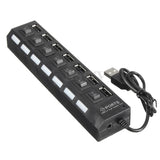 USB PORTS x7 Plus Power Adapter With Led