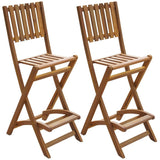 Chairs Set Chairs x2 Folding - Style Bar - Portable-Wooden
