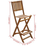 Chairs Set Chairs x2 Folding - Style Bar - Portable-Wooden