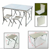 Portable Table Practical And Chairs Set Folding Metal