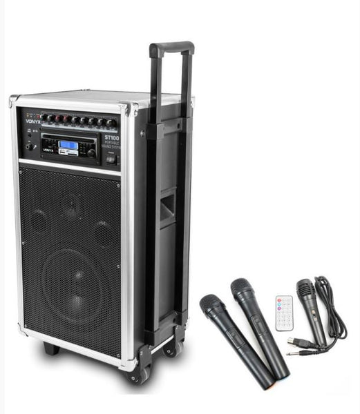 Portable Karaoke Battery Singing PA System x3 Mics