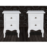 Side Tables Classic Store And Drawers White