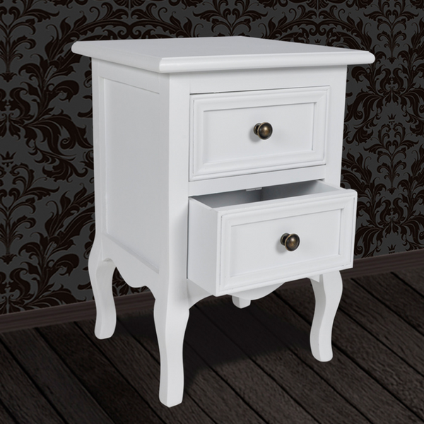 Side Tables Classic Store And Drawers White