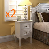 Side Tables Classic Store And Drawers White