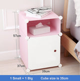 Storage Table Stand PVC and metal frame Bed Side Storage