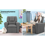 Kids furniture Children Room Items Recliner Chair Grey Linen Soft Sofa Lounge Couch Children Armchair