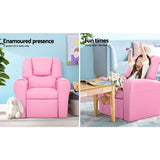 Kids furniture Children Room Items Recliner Chair Pink PU Leather Sofa Lounge Couch Children Armchair