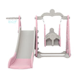 Kids Slide and swing Set indoors/Outdoor. plus Ball. Pump and Basketball Hoop-Pink