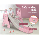 Kids Slide and swing Set indoors/Outdoor. plus Ball. Pump and Basketball Hoop-Pink