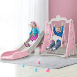 Kids Slide and swing Set indoors/Outdoor. plus Ball. Pump and Basketball Hoop-Pink