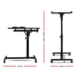 Desk Portable Wheels Stand Adjustable On Wheels Device Stand Rotating - Black