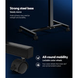 Desk Portable Wheels Stand Adjustable On Wheels Device Stand Rotating - Black