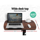 Desk Portable Wheels Stand Adjustable On Wheels Device Stand Rotating - Walnut