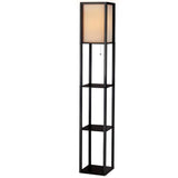 Floor Lamp and as Shelf style Wood Standing Light Reading Storage Bedroom