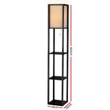 Floor Lamp and as Shelf style Wood Standing Light Reading Storage Bedroom