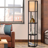 Floor Lamp and as Shelf style Wood Standing Light Reading Storage Bedroom