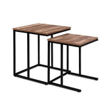 Table Coffee table Set x2 style Nesting Side Tables with Metal Frame