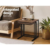 Table Coffee table Set x2 style Nesting Side Tables with Metal Frame