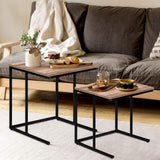 Table Coffee table Set x2 style Nesting Side Tables with Metal Frame