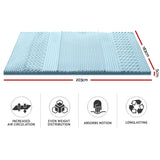 Mattress Topper KING 203 x 183 x 5cm, a Cool Gel 7-zone Memory Foam Bamboo Cover 5cm - King