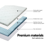 Mattress Topper KING 203 x 183 x 5cm, a Cool Gel 7-zone Memory Foam Bamboo Cover 5cm - King
