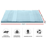 Mattress Topper QUEEN 203 x 153 x 5cm with removable cover,Memory Foam Cool Gel 7-zone Bamboo Cover 5cm - Queen