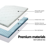 Mattress Topper QUEEN 203 x 153 x 5cm with removable cover,Memory Foam Cool Gel 7-zone Bamboo Cover 5cm - Queen