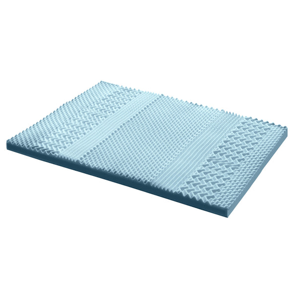 Mattress Topper Queen Bedding Cool Gel 7-zone Memory Foam w/Bamboo Cover 8cm - Queen