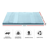 Mattress Topper Queen Bedding Cool Gel 7-zone Memory Foam w/Bamboo Cover 8cm - Queen