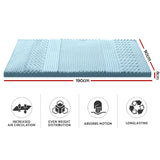 Mattress Topper Single Bedding Cool Gel 7-zone Memory Foam w/Bamboo Cover 8cm - Single