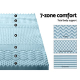 Mattress Topper Single Bedding Cool Gel 7-zone Memory Foam w/Bamboo Cover 8cm - Single