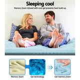 Mattress Topper Single Bedding Cool Gel 7-zone Memory Foam w/Bamboo Cover 8cm - Single