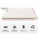 Mattress Topper Single Memory Foam Mattress Topper w/Cover 8cm - Single