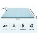 Mattress TopperQueen Bedding Cool Gel Memory Foam Topper w/Bamboo Cover 5cm - Queen