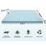 Mattress TopperQueen Bedding Cool Gel Memory Foam Topper w/Bamboo Cover 5cm - Queen