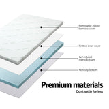 Mattress TopperQueen Bedding Cool Gel Memory Foam Topper w/Bamboo Cover 5cm - Queen