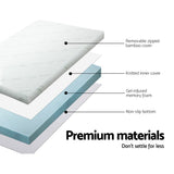 Mattress Topper double Bedding Cool Gel Memory Foam Topper w/Bamboo Cover 8cm - Double