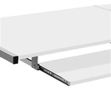 Desk Big Desk Office Student Desk Workstation 2 in 1 Corner Metal Pull Out Table Desk - White