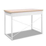 Desk entrance Desk Hallway Metal Desk with Drawer - White with Wooden Top