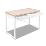 Desk entrance Desk Hallway Metal Desk with Drawer - White with Wooden Top