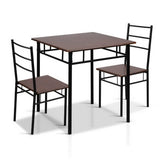 Table Dining Table and Chairs Set Kitchen Table - Walnut & Black