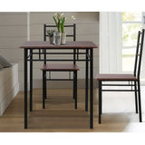 Table Dining Table and Chairs Set Kitchen Table - Walnut & Black