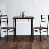 Table Dining Table and Chairs Set Kitchen Table - Walnut & Black